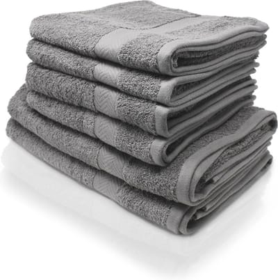 Sorprese Handdoeken Set - Set van 6 - 4x Handdoek 50x100 cm en 2x Badhanddoek 70x140 cm - 500 g/m² - 100% Katoen - Licht Grijs