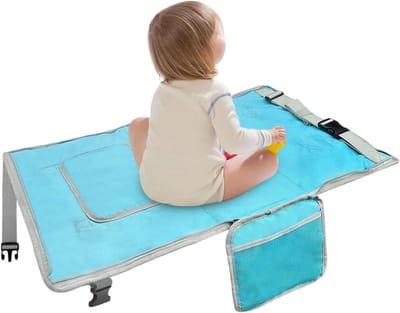 Vliegtuigbed Kind - Reismat Opvouwbaar - Comfortabel Reizen - Geavanceerd Antislip Ontwerp - 76 x 43 cm - Blauw