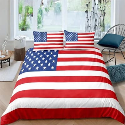 Parure de lit avec housse de couette et drapeau national, King Size, motif drapeau américain créatif, pour adolescents et adultes, housse de couette simple et double en microfibre 70x133cm 2pcs