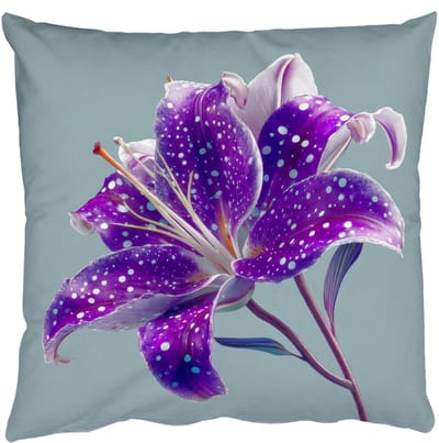 Sierkussens - Kussentjes Woonkamer - 50x50 cm - Lelie - Bloem - Paars - Stippen