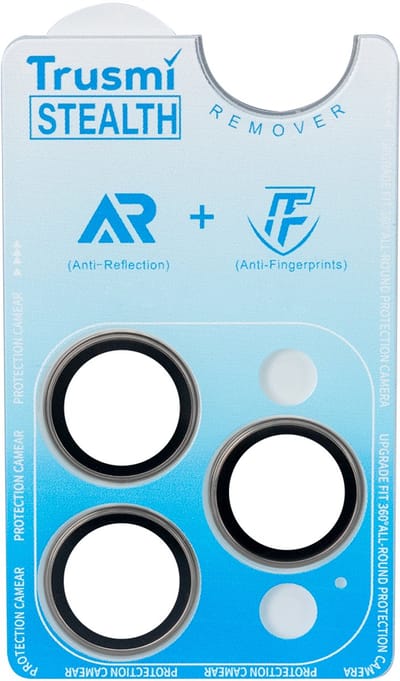 Trusmi TG04-46 Cameralensprotector voor iPhone 17 Pro / 17 Pro Max – Titanium Grey – 0,3 mm High Alumina Glas – 9H Kras- & Schokbestendig – AR+AF Anti-Reflectie – 2000g 3M Nano-Lijm – Met Hawk-Eye Positioneringstool