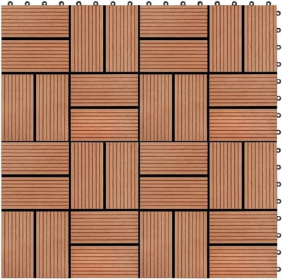 Terrastegels WPC - Houten vloerdelen - Buitenruimte creëren - Snelle kliksysteem - 1 m2 totaal - Teakbruin