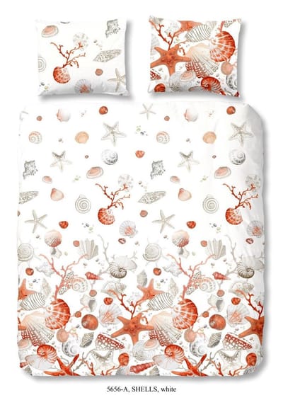 Good Morning 5656-P Schelpen - dekbedovertrek - lits jumeaux - 240x200/220 cm  - 100% cotton - wit