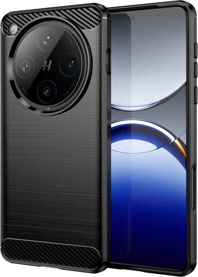 MobyDefend Hoesje - Geschikt voor Oppo Find X8 Pro - TPU Backcover - Geborstelde Metaal & Carbon-Look - Zwart