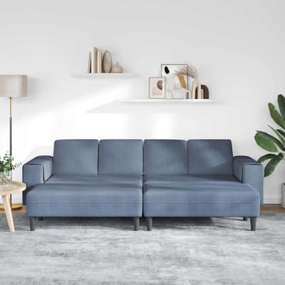 vidaXL Bank Blauw 250 x 188 x 76 cm Corduroy stof