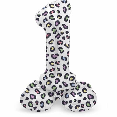 Folat - Staande folieballon Cijfer 1 Bright Panther - 72 cm