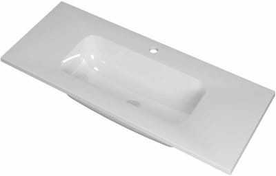 INK Reflekt Wastafel Polystone Midden met 1 Kraangat - 1000x400x15 mm - Glans Wit