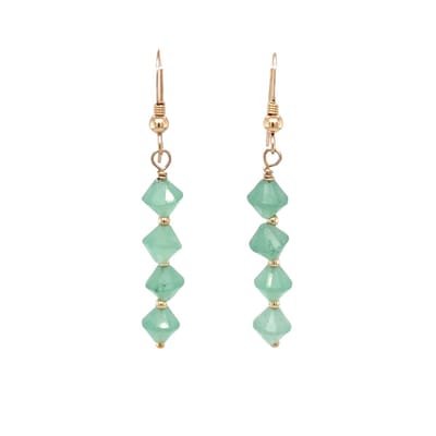 Pat's Jewels Oorbellen - Oorbellen Dames - Oorhangers - Edelsteen - Aventurijn- Goud - Groen