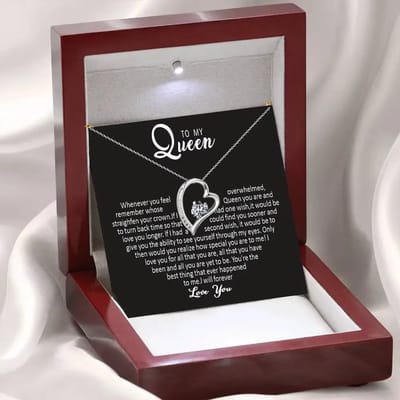 Hartvormige “To My Queen” Ketting voor Vrouwen – Geschenkdoos, Moederdag, Verjaardag, Kerstcadeau, Sieraden voor Mama & Vriendin- Zilver