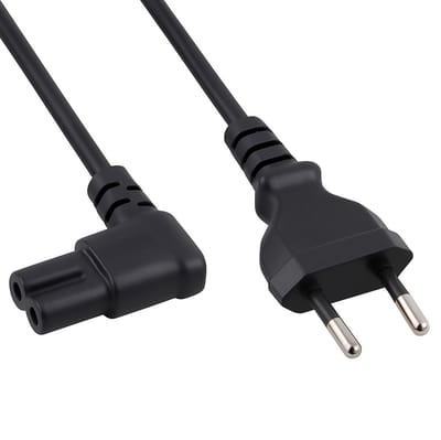 Allteq - Euro naar C7 apparaatsnoer - Haaks - 0.5 meter - Zwart