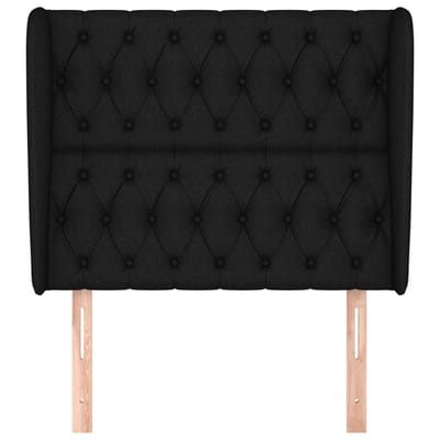 vidaXL - Hoofdbord - met - randen - 103x23x118/128 - cm - stof - zwart