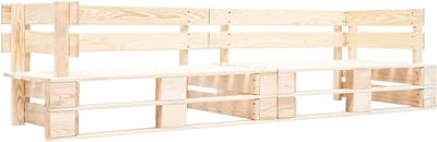 Houten Palletbank - Bank Tuin - Buiten Ontspannen - Geïmpregneerd Grenenhout - 220x66x55cm - Natuurlijk
