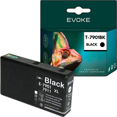 Evoke Compatibele Inkt voor Epson T7901 C13T79014010 Zwart 50 ml 2600 Pagina's Workforce Pro Wf-4630Dwf 4640Dtwf 5110Dw 5190Dw 5620Dwf 5690Dwf