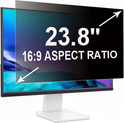 Famanu – Zichtwerende folie voor 23,8 inch - 16:9 (52,7 x 29,8 cm) monitor - blauwlichtfilter en anti-verblinding - afneembare privacyfolie - pc-privacyfilter voor kantoor