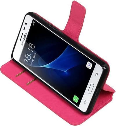 Roze Samsung Galaxy J3 Pro TPU wallet case booktype hoesje HM Book