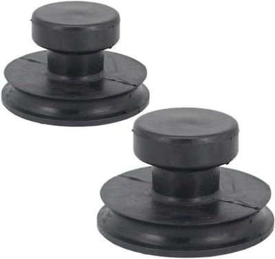 Dailygoods- Zuignappen - 2 stuks - Klankschaal-hulpstukken - Rubber - Zwarte klankschaalgrepen - Duurzaam - Afmetingen: 40 mm, 60 mm - Klankschaalhefgereedschap