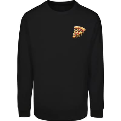 Sweatshirt met ribbelsmanchetten Merchcode Pizza Comic