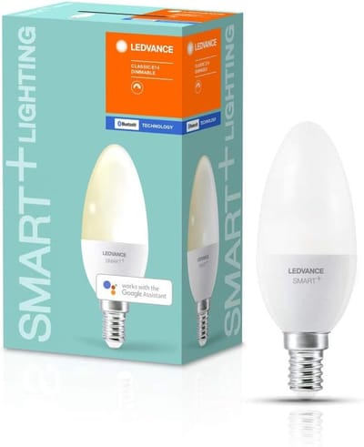 LEDVANCE Smart LED-lamp met Bluetooth Mesh-technologie, E14-fitting, dimbaar, warm wit (2700K), vervangt 40W gloeilampen, bedienbaar met Alexa en Google, SMART+ BT Candle DIM, 4-pack