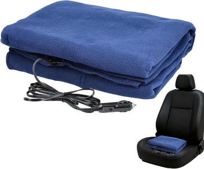 Verwarmde Autodeken - Elektrisch Plaid - Comfortabel Reizen - 3 Warmtestanden - 148 x 108 cm - Blauw