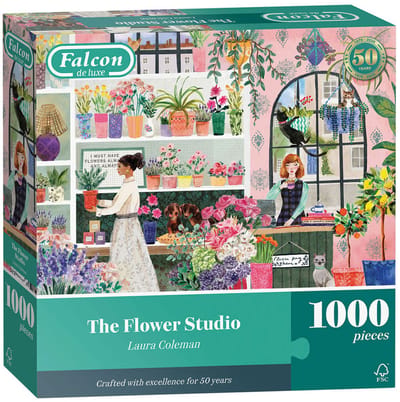 Jumbo Falcon legpuzzel Flower Studio 1000 stukjes kleurrijk karton.