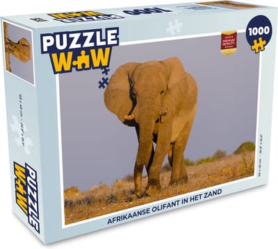 Puzzel Afrikaanse olifant in het zand - Legpuzzel - Puzzel 1000 stukjes volwassenen