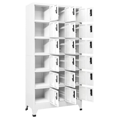 vidaXL - Lockerkast - 90x40x180 - cm - staal - wit