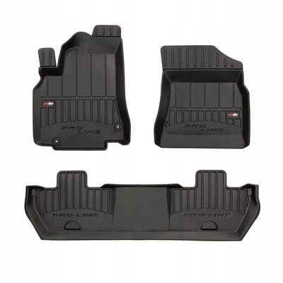 FROGUM PROLINE 3D Set - Rubberen Automatten + Kofferbakmat - Geschikt voor CITROËN Berlingo II Multispace (2008-2018) - Dubbele achterdeuren - Zwart