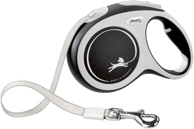 Ergonomische Intrekbare Hondenriem tot 60 kg - 4,9 m Tape, Klitvrij en Duurzaam