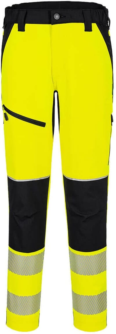 Portwest PW3 Hi-Vis Stretch Broek T140 - Geel/Zwart - L