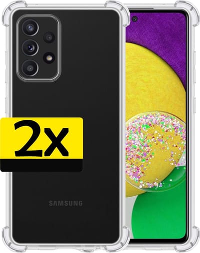 Hoesje - 2 Stuks - Geschikt voor Samsung Galaxy A52s 5G - Sterk & Shockproof - Siliconen Case - Back Cover - Telefoon Hoes Shock Proof - Telefoonhoesjes - Transparant
