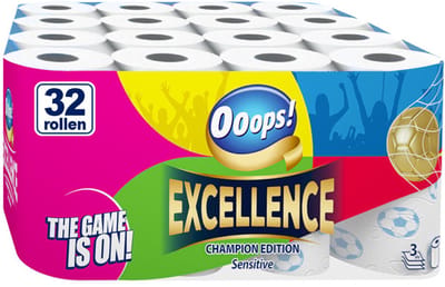 Ooops! Toiletpapier Excellence Sensitive 3-laags - 2 x 16 stuks - Voordeelverpakking