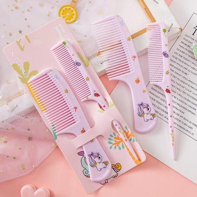 Kinderen Kapperskam Anti-statisch Puntige Staartkammen voor Meisjes Kinderen Leuke Aardbei Fruit Vrouwen Haarkam Styling Tool paars