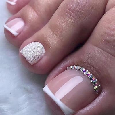 Dailygoody - Kunstteennagels - Strass-steentjes - Vierkante vorm - Franse punten - 24 stuks - Ideaal voor manicure - Kunststof