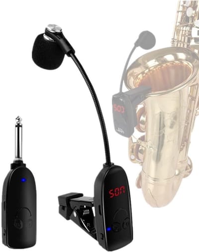 Draadloze Instrument Microfoon - Condensator Mic - Muziek Optredens - 50 Meter Bereik - Hoge Taaiheid Slang - Zwart
