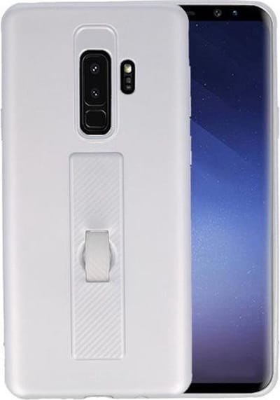 Zilver Carbon serie Zacht Case hoesje voor Samsung Galaxy S9 Plus
