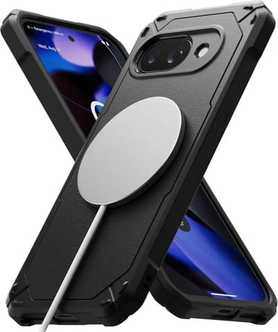 Ringke Rugged Gear Magnetic - Hoesje Geschikt voor Google Pixel 9a - Back Cover Compatibel met MagSafe / Qi2 - Shockproof TPU - Zwart
