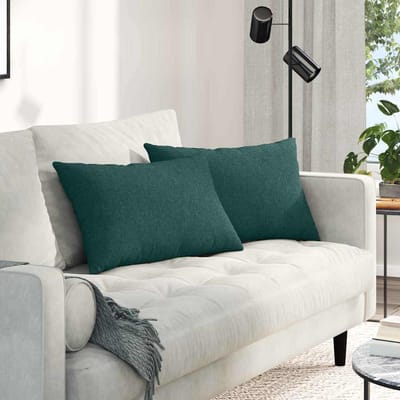 vidaXL - Zitkussens - 2 - st - Stof - Donkergroen - 60 - x - 40 - cm