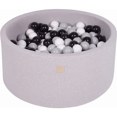 Ballenbak KATOEN Licht Grijs - 90x40 incl. 300 ballen - Zwart, Wit, Grijs