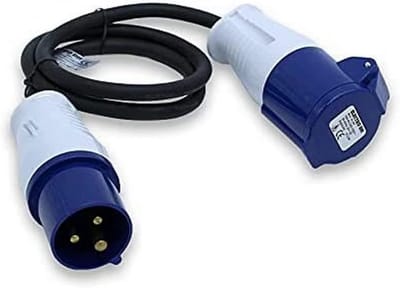 Industriële Adapterkabel 1 Meter: CETAC Stekker naar Schuko – Robuuste Verlenging