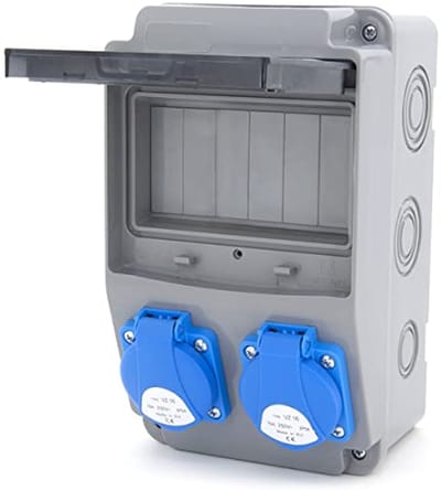 Bouwstroomverdeler 2 x 230 V Wandverdeler met Modulaire Apparaten