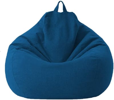 Bean Bag Hoes zonder Vulling, Bean Bag Hoezen, Afneembare Bean Bag Hoes, Effen Binnen Bean Bag Hoes met Rits voor Kinderen, Tieners en Volwassenen (Blauw, S)