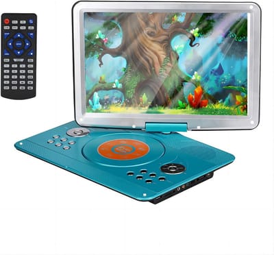 Draagbare DVD Speler - Films Kijken - Reizen Muziek Luisteren - Groot Draaibaar Scherm - 14 Inch - Zwart