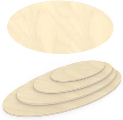Multiplex Plaat Ellipse - Houten Plaat Berken - Meubel Maken - Professionele Kwaliteitsklasse - 800 mm x 500 mm - Natuurlijk
