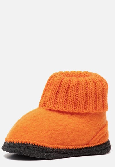 Bergstein Cozy slofjes oranje Schapenwol 750212 - Maat 23
