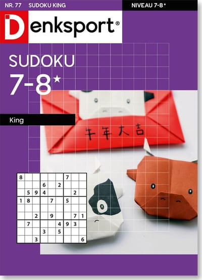 Denksport Puzzelboek Sudoku 7-8* king, editie 77