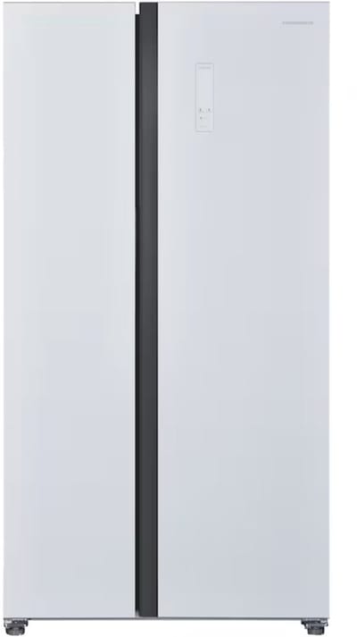 Heinner HSBS-H442NFGWHE++ Amerikaanse Side-by-Side Koelkast – 442 L – Full No Frost – Deur-open Alarm – LED Touch Display – Smart Eco Functie – Wit – 5 Jaar Garantie