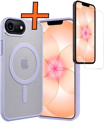 Hoes - Met Screenprotector - Geschikt voor Apple iPhone 17e - Magsafe Compatible - Sterk & Shockproof - Back Cover - Shock Proof Case - Telefoon Hoes - Lila