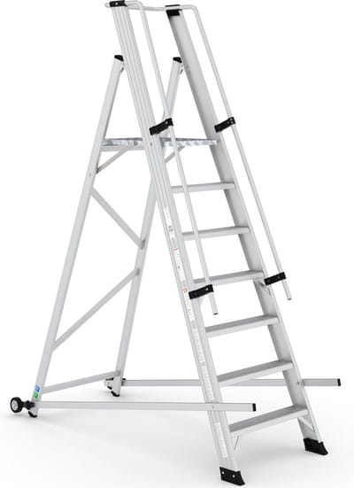 Wixor opvouwbare magazijntrap | 7 Treden | Opvouwbaar | Bordestrap | Industrieel platform | Opvouwbaar | Magazijntrap
