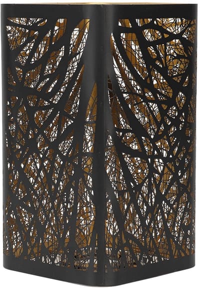 Dailygoods- Lampschaduw Geperforeerd - Houten Lampenkap - IJzeren Kunstmateriaal - E27/E26 Lamphouder - Hol Ontwerp - Eenvoudige Installatie