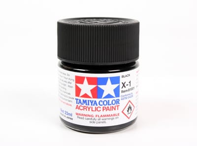 Tamiya Hobbyverf Acrylverf - X-1 Black - Gloss - Acryl - 23ml Verf potje - 23 ml